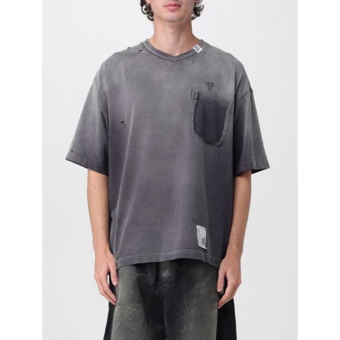 Maison Mihara Yasuhiro Sun-Faded V-Neck Short Sleeve T-Shirt Black
