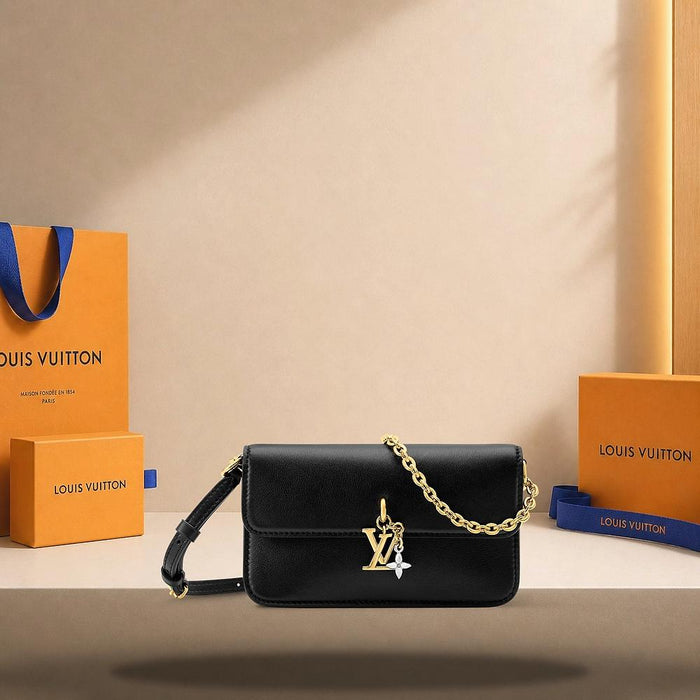 Louis Vuitton Black LV Bloom Wallet on Chain Bag M29457