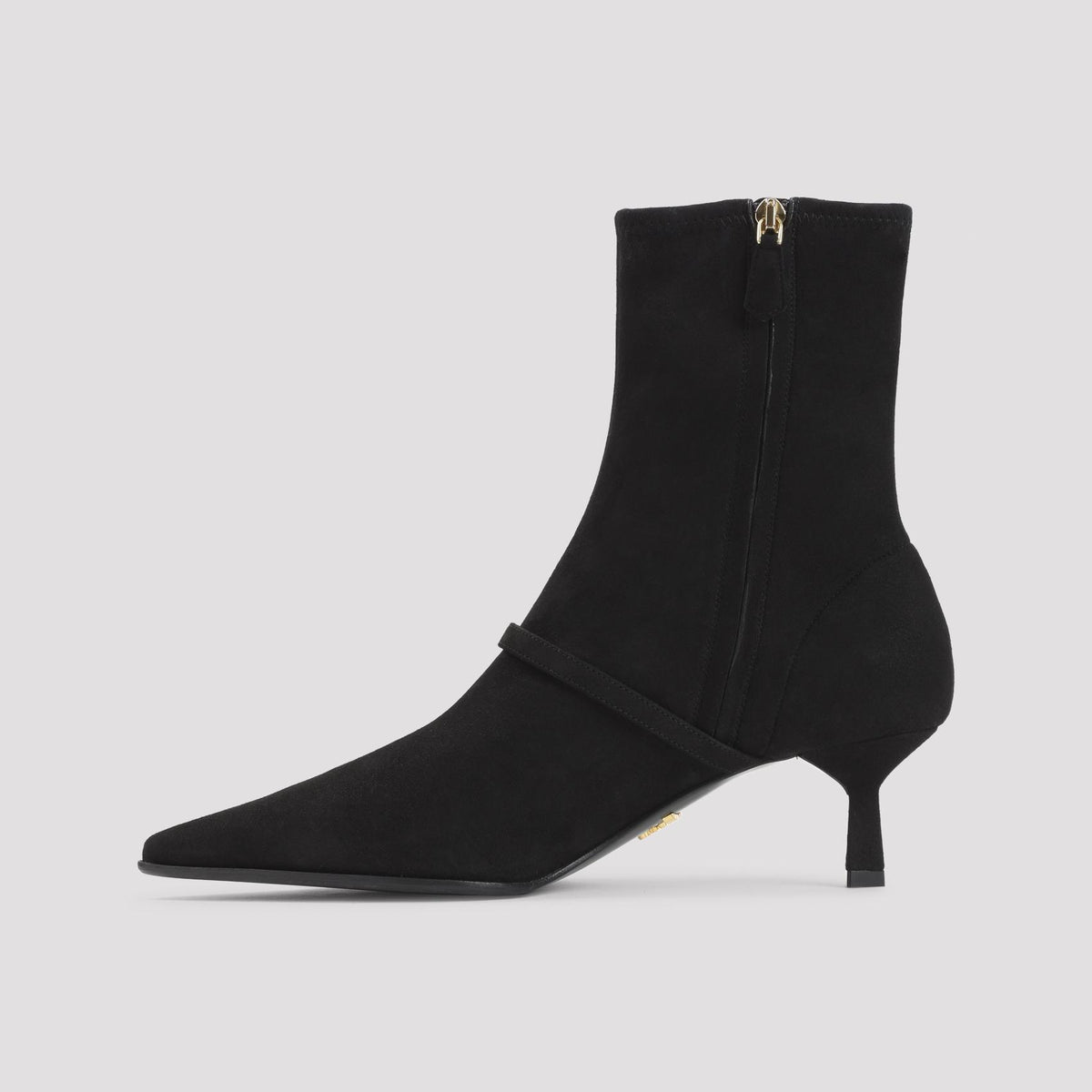 PRADA Black Leather Ankle Boots