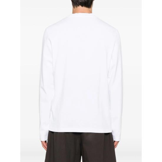 JACQUEMUS White Grograin Logo Long Sleeve Sweatshirt TSM00570 AJ00226100