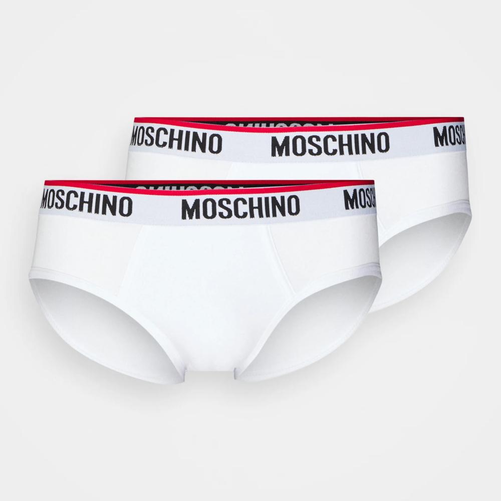 Moschino White Cotton Briefs 2-Pack Men’s Underwear