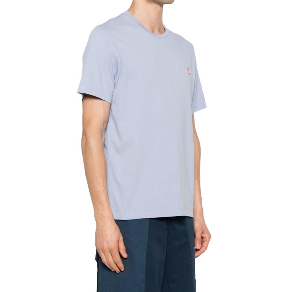 Maison Kitsune Chillax Fox Blue Cotton Short Sleeve T-Shirt