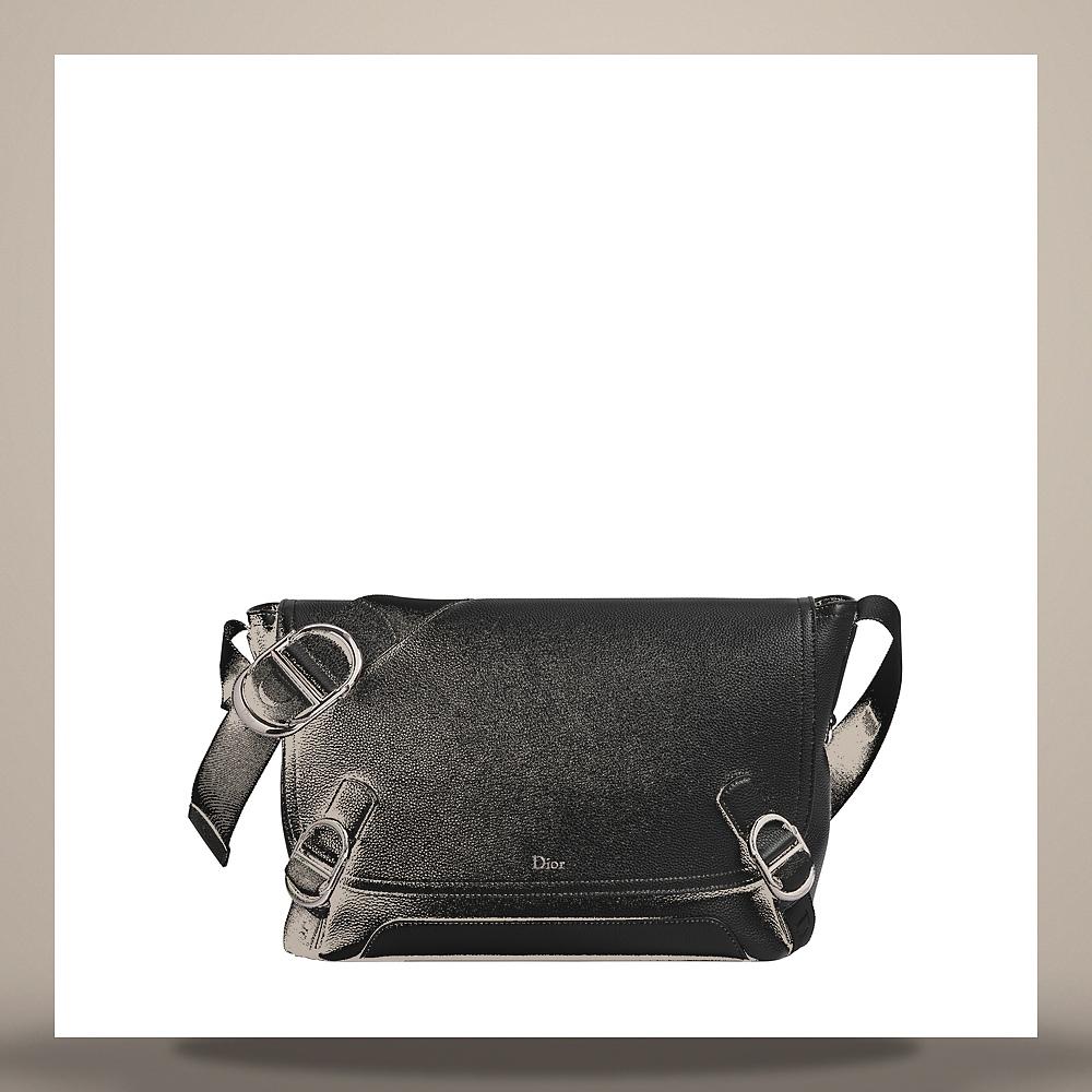 DIOR Black Grained Calfskin J’Adior Flap Strap Bag Medium Crossb 1DBME214MALH00N