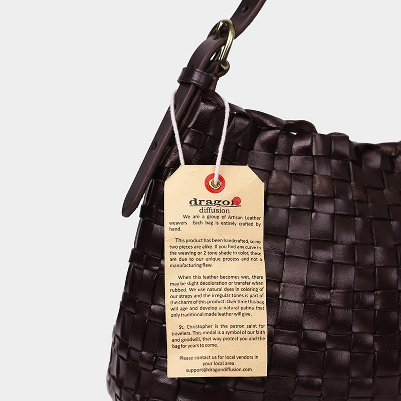 Dragon Diffusion Hobo Selvedge Shoulder Bag Dark Brown 8170