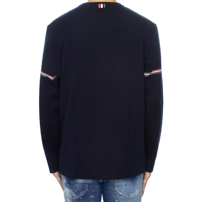 THOM BROWNE Cotton Rugby Long Sleeve T-Shirt Navy