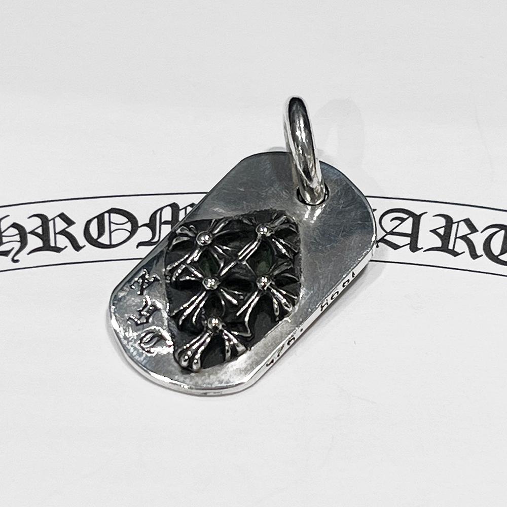 Chrome Hearts NYC Cemetery Dog Tag Pendant Silver Charm Necklace