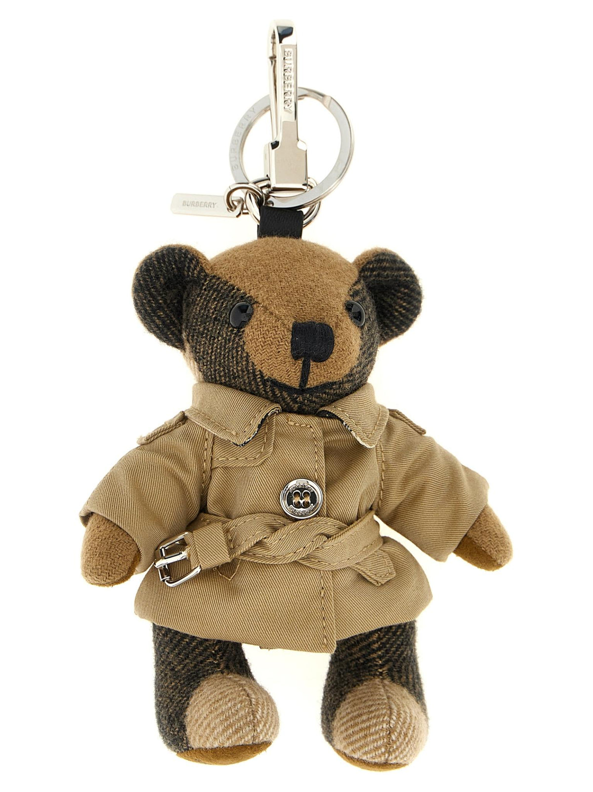 BURBERRY Archive Beige Check Leather Keyring