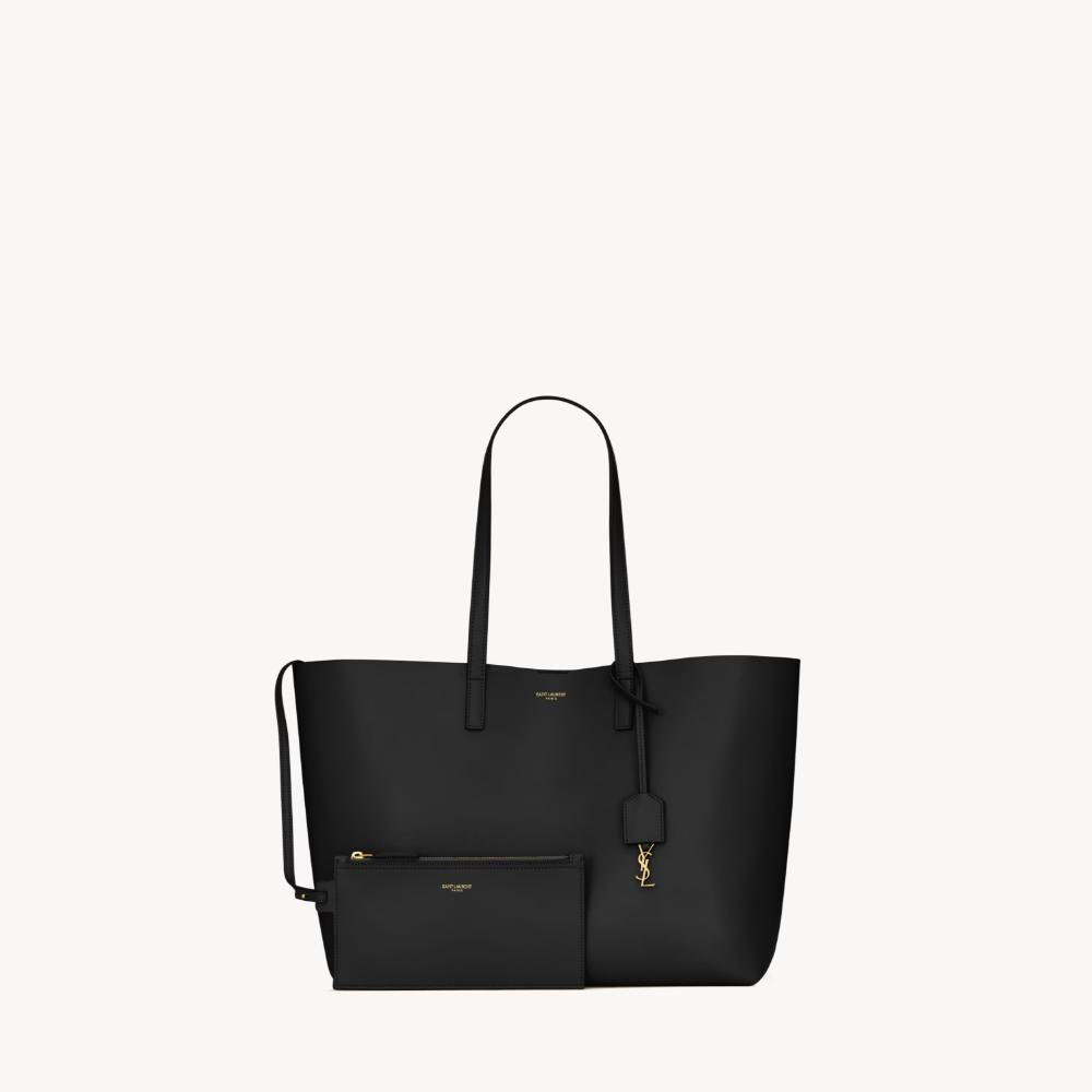 Saint Laurent East West Leather Shopping Tote Bag Black