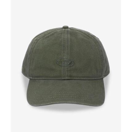 DIESEL Black Cotton Logo Baseball Cap for Men A113610BLAA5AF MILITARY GREEN DOM