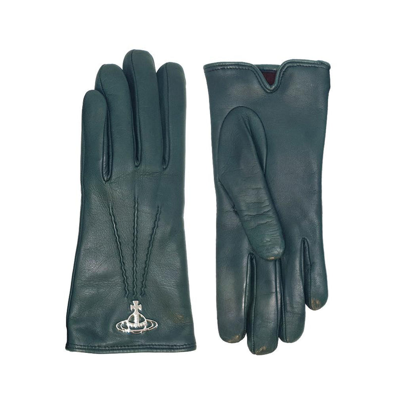Vivienne Westwood Green Lambskin Leather Gloves 8202002C U L0023