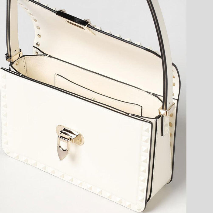 VALENTINO Rockstud Leather Shoulder Bag for Women Black
