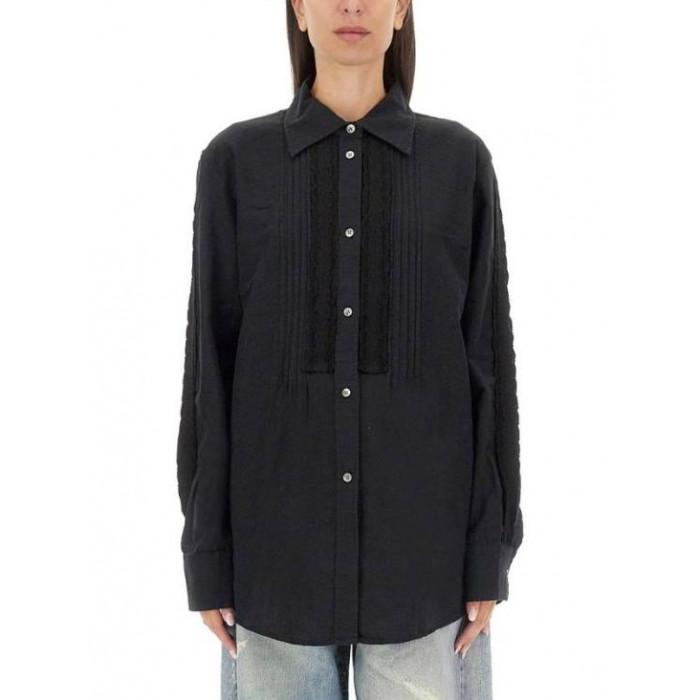 OUR LEGACY Black Pleated Wave Sincere Kitchen Shirt Blouse