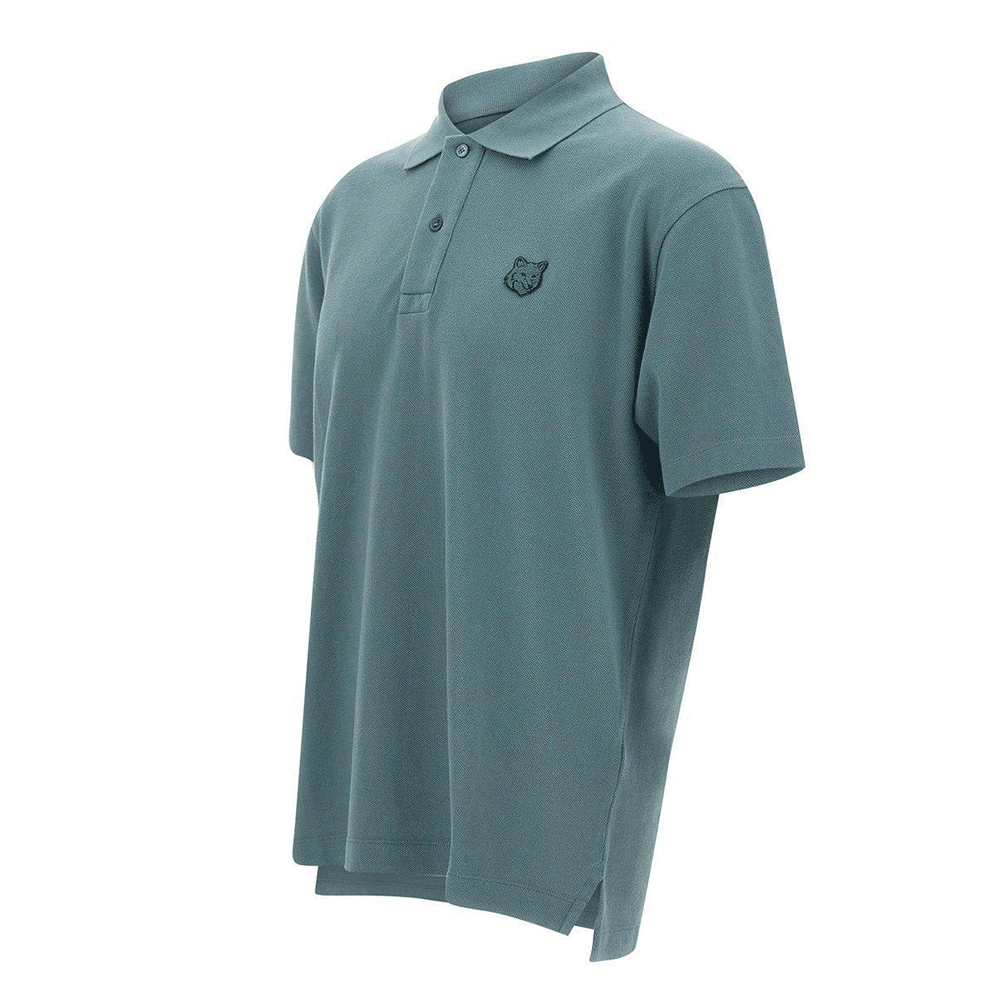 Maison Kitsune Bold Fox Logo Short Sleeve Polo Shirt for Men MM00210 KJ7010