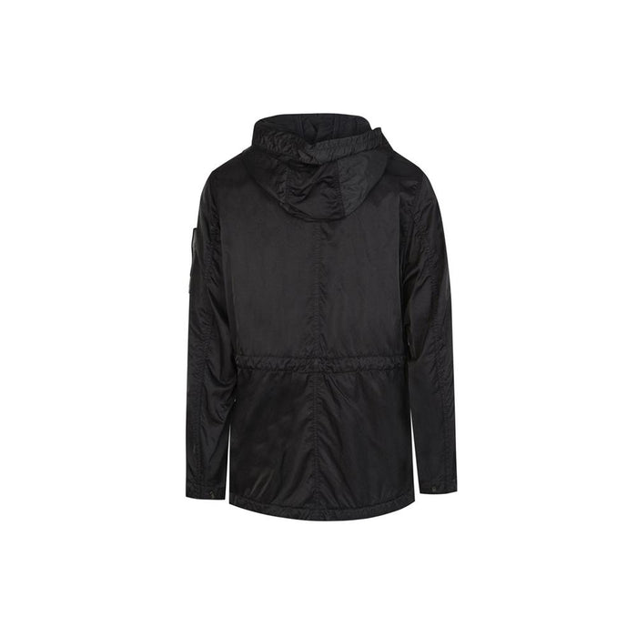 STONE ISLAND Black Nylon Raso TC Patch Logo Jacket