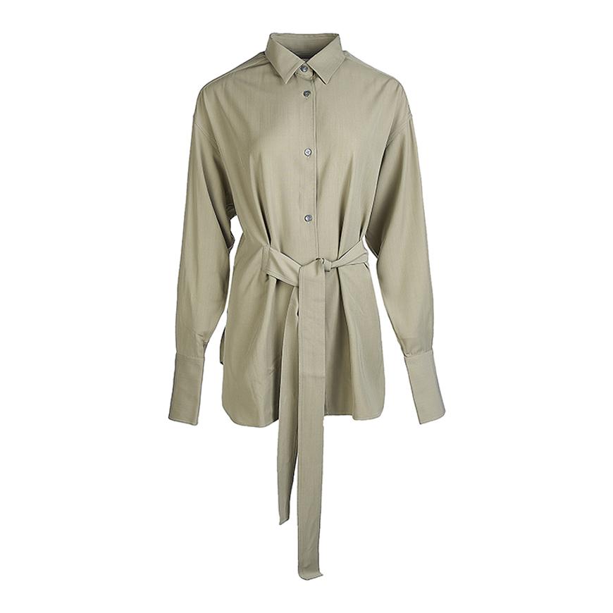 STUDIO NICHOLSON Women’s Condell Belted Shirt PEA
