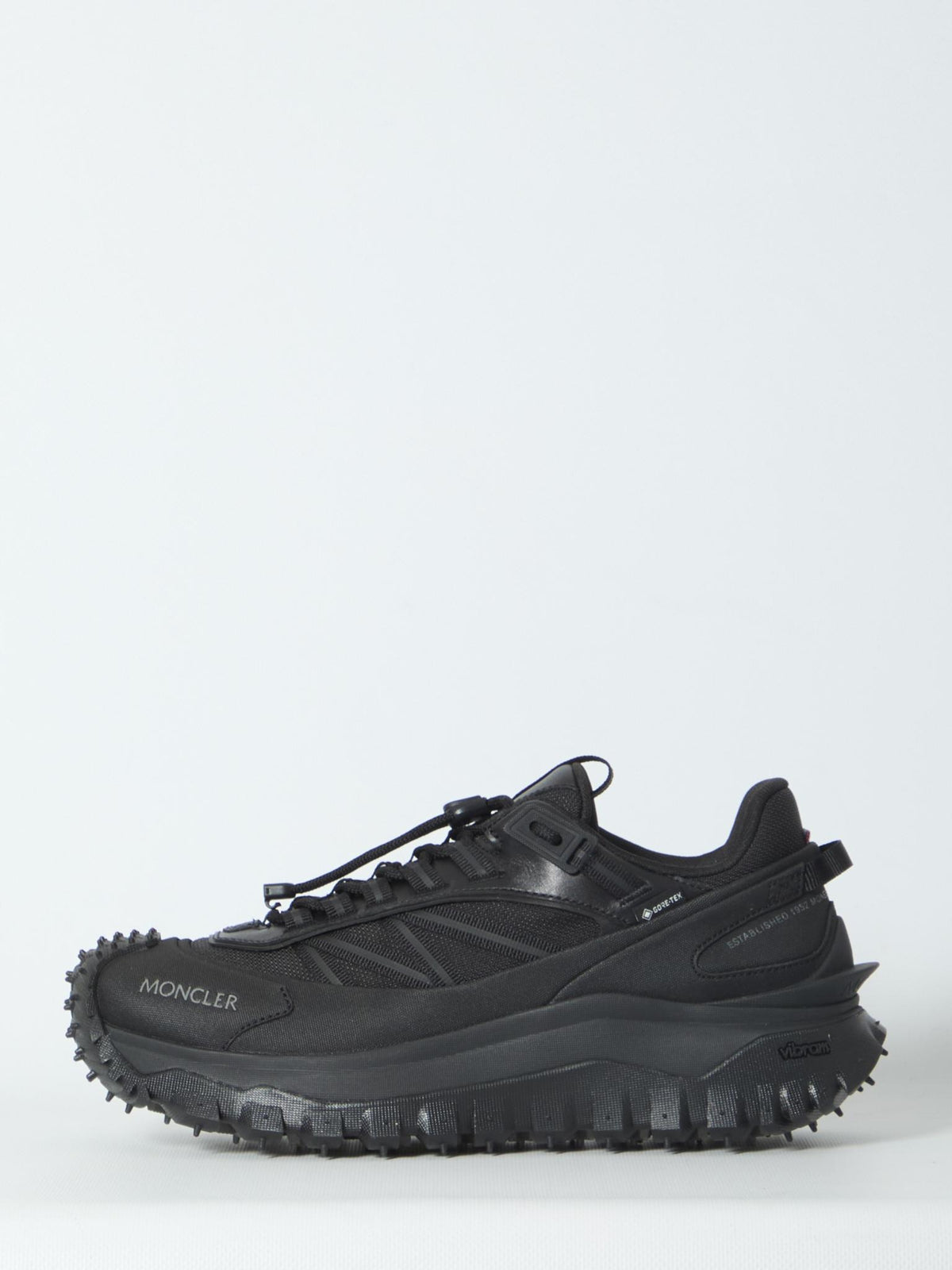 Moncler Black Leather Low-Top Sneakers