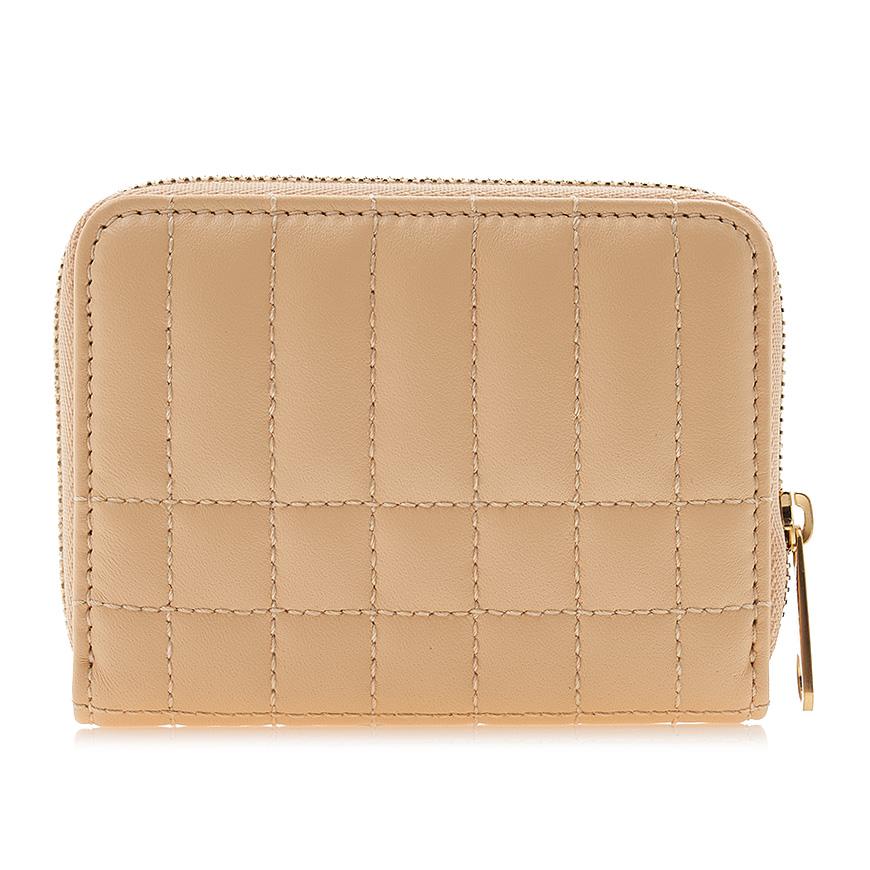 BURBERRY Lola Zip Card Wallet Leather Beige Women’s