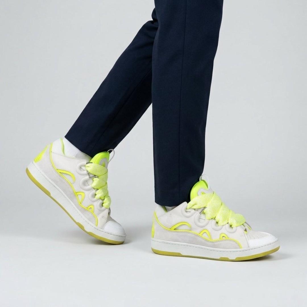 Lanvin Curve Sneakers Men Yellow Low-Top FMSKRK11 DRAPP23