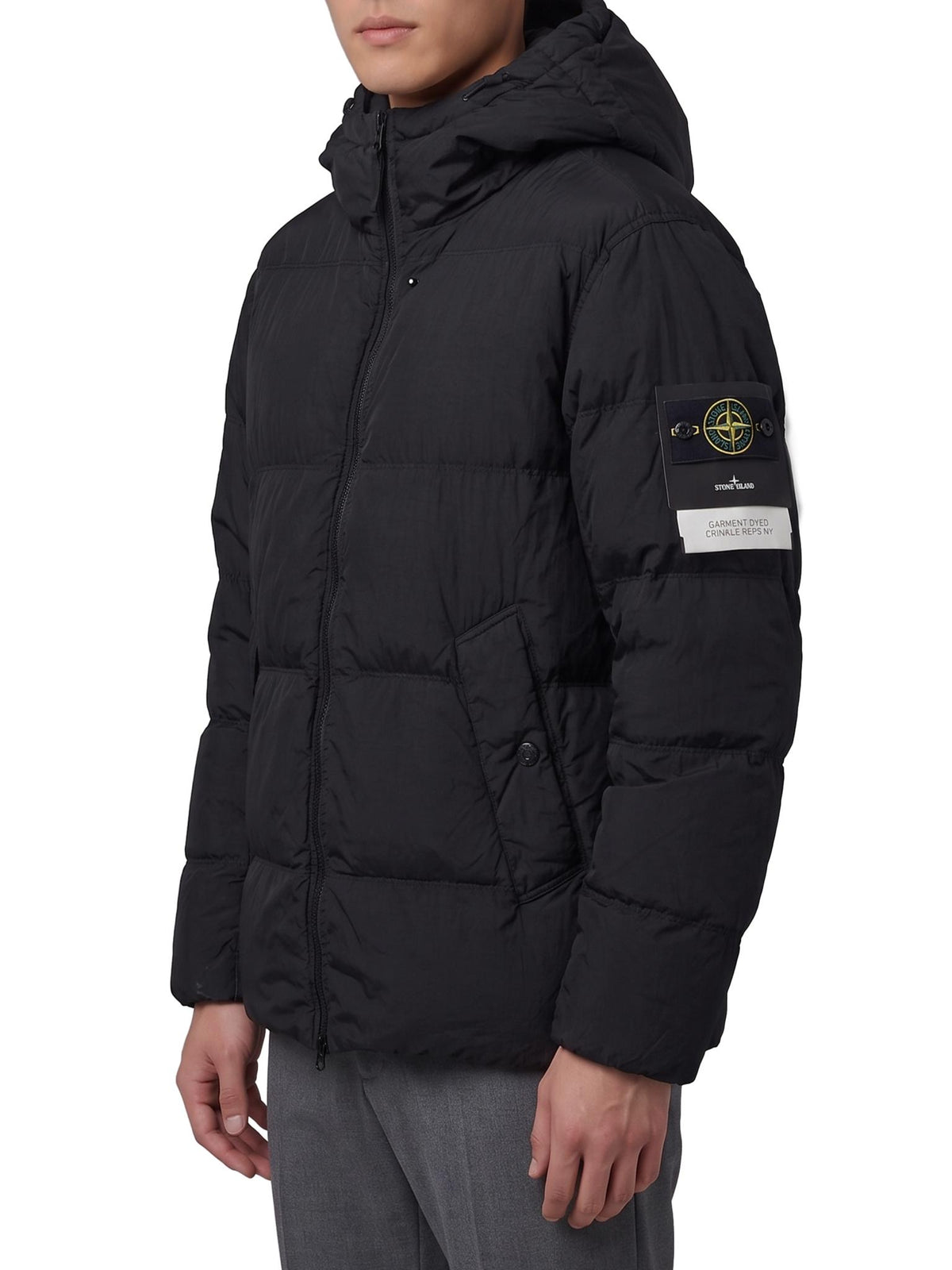 STONE ISLAND Black Down Puffer Jacket for Men