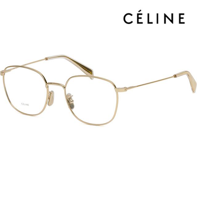 CELINE Lightweight Gold Square Frame Eyeglasses Unisex Accessory CL50037U 030