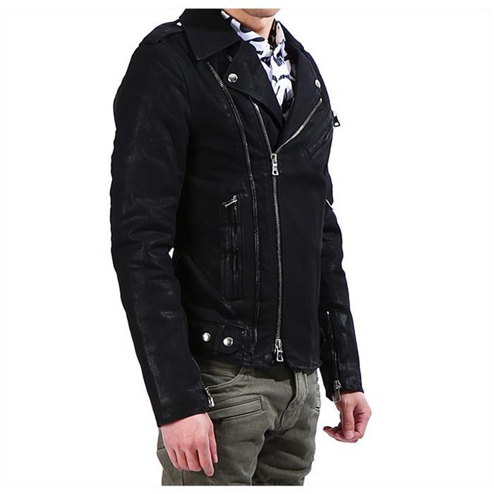 Balmain Waxed Leather Moto Rider Jacket S5HT245C710W 176