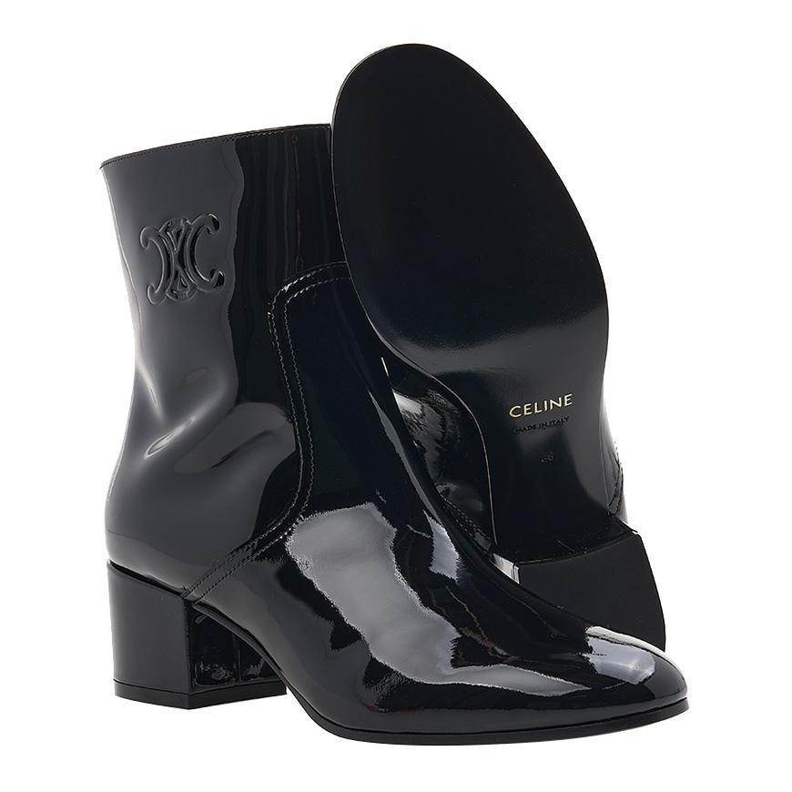 CELINE Women’s Patent Leather Ankle Boots 360484582C 38NO