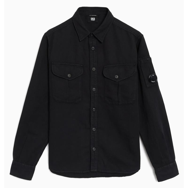 CP Company Men's Cotton Linen Blend Long Sleeve Shirt