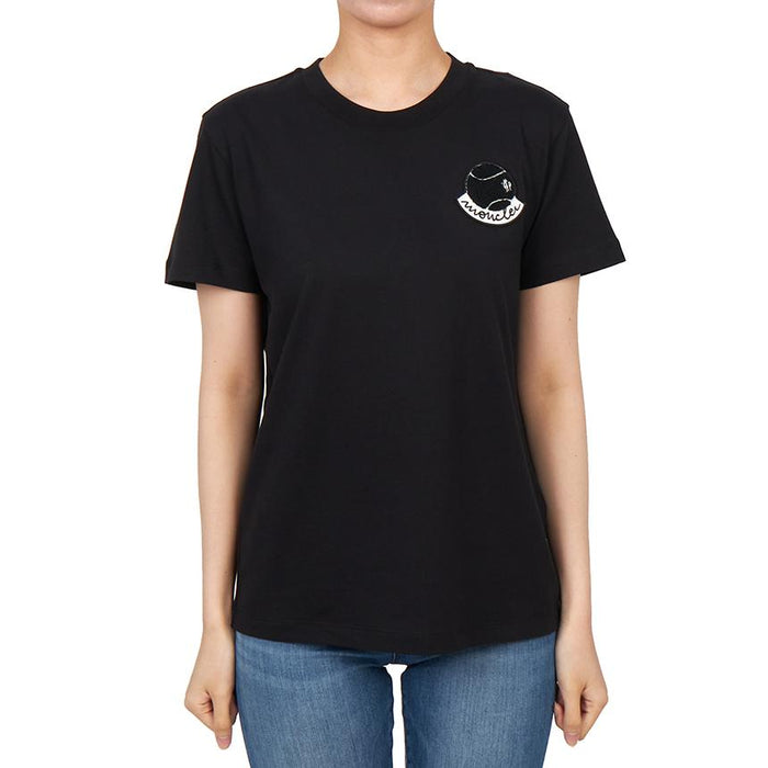 Moncler Women’s Short Sleeve T-Shirt Black Cotton