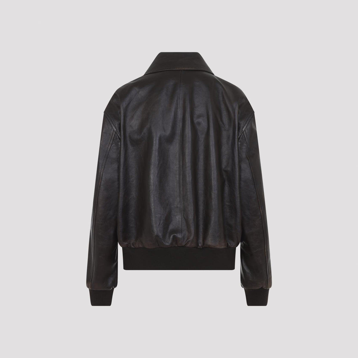 PRADA Black Leather Bomber Jacket