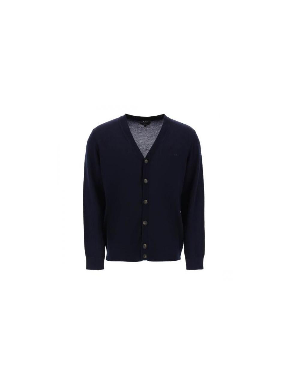 A.P.C. SALOME Logo Cardigan Women’s Round Neck Knit Ivory