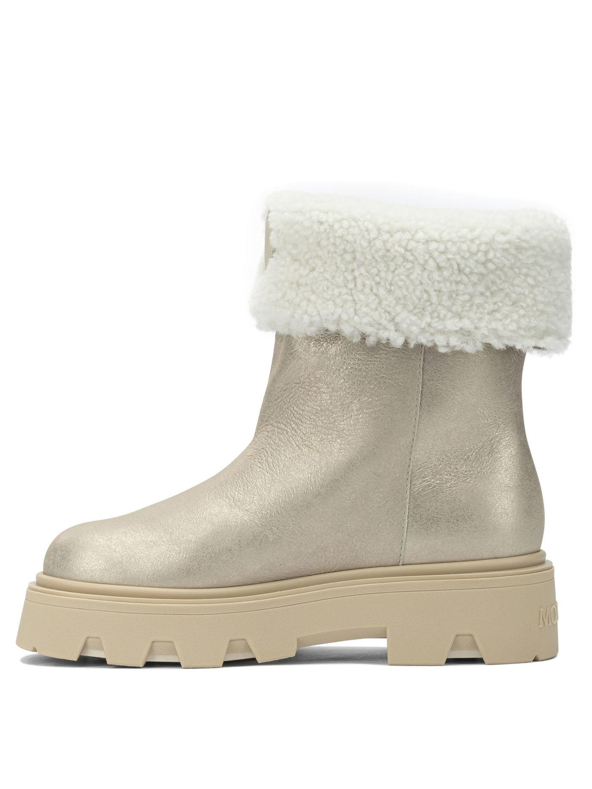 Moncler Black Leather AUREA Ankle Boots
