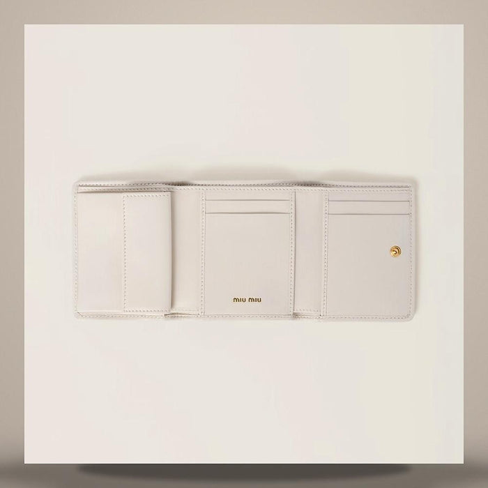 Miu Miu Small Matelassé Nappa Leather Card Holder Wallet Black