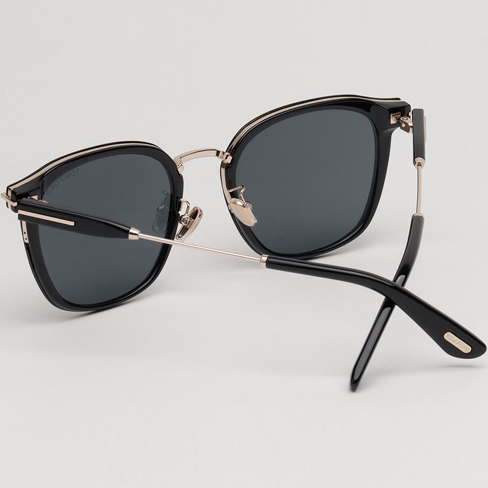 TOM FORD Black Acetate Square Sunglasses Asian Fit Unisex
