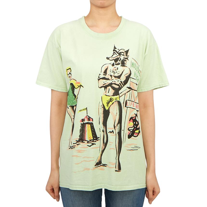 Wild Donkey Women’s Short Sleeve T-Shirt Lime Hollywood Print