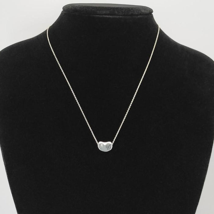 Tiffany & Co 925 Small Bean Design Pendant Silver Necklace