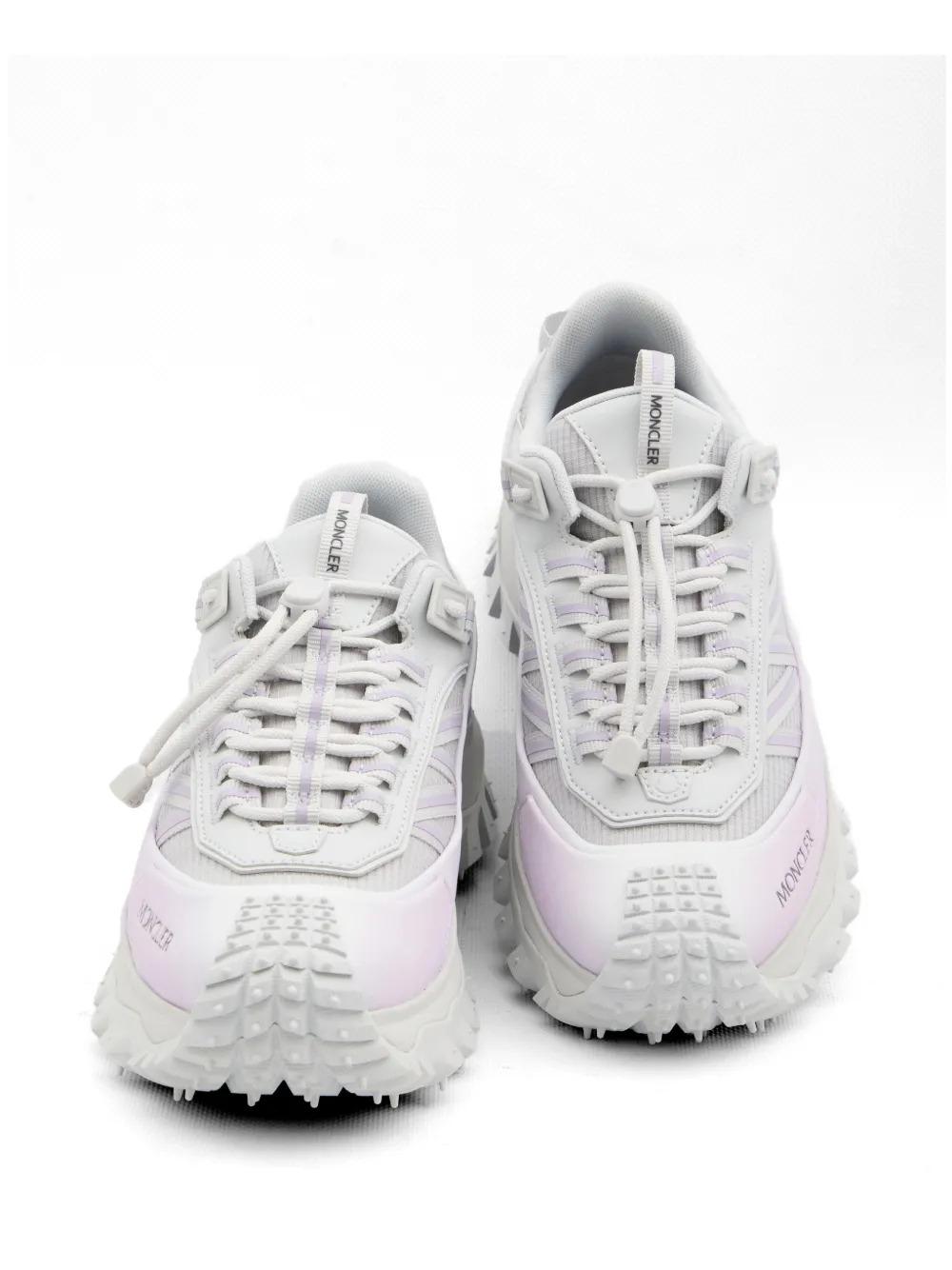 Moncler White Leather Low-Top Sneakers