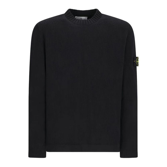 STONE ISLAND Brushed Fancy Yarn Wool Crewneck Sweater Black