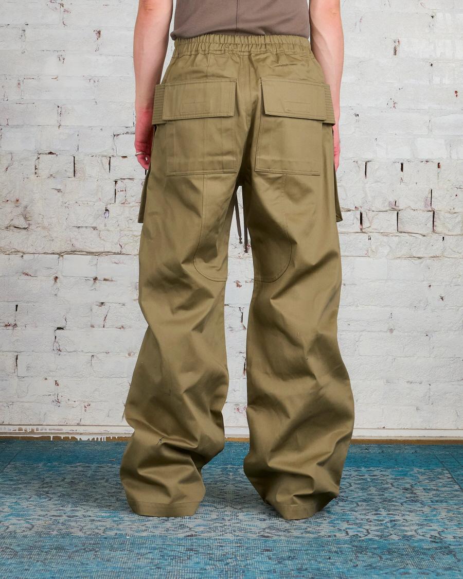 Rick Owens DRKSHDW Cotton Twill Wide Creatch Cargo Pants Pale Gr DU02C5394 TW 25