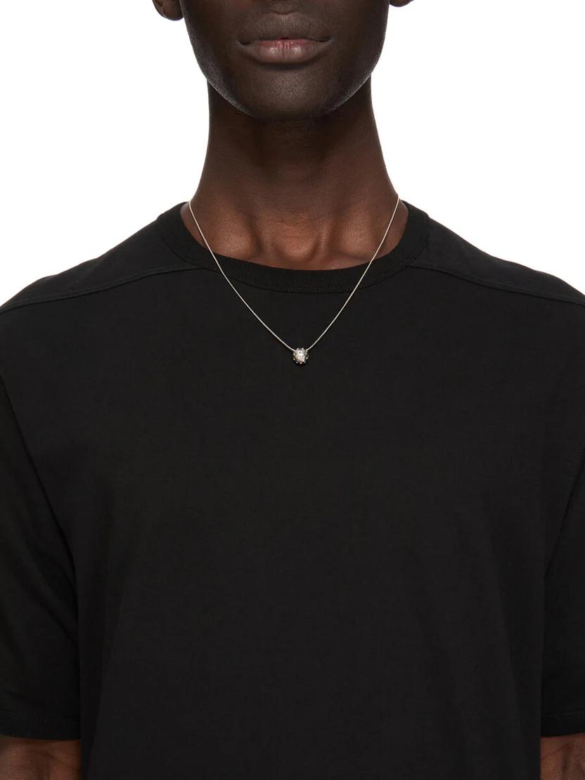 Rick Owens Mini Orb Pendant Necklace Silver Unisex Jewelry