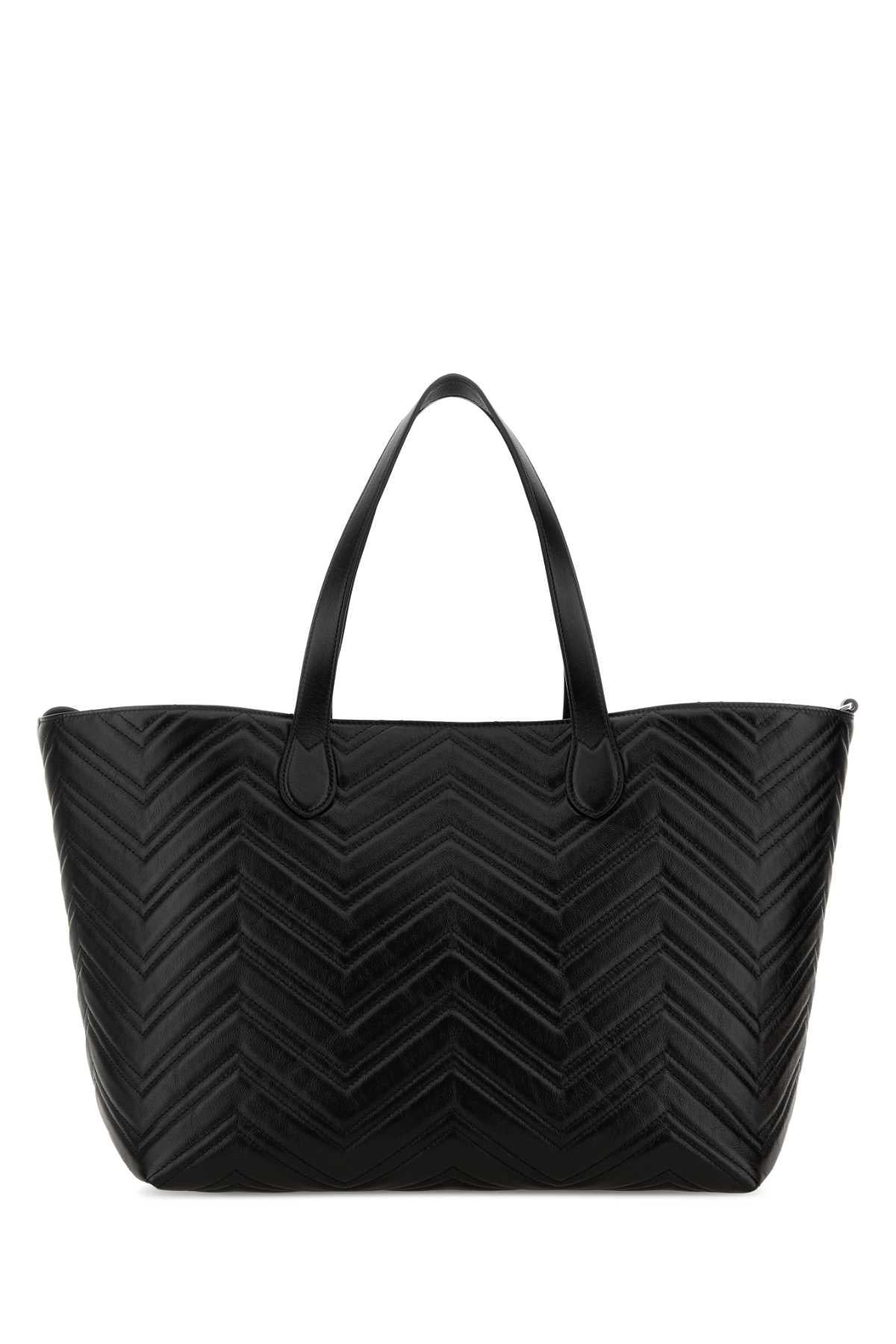 GUCCI Black Leather Tote Bag