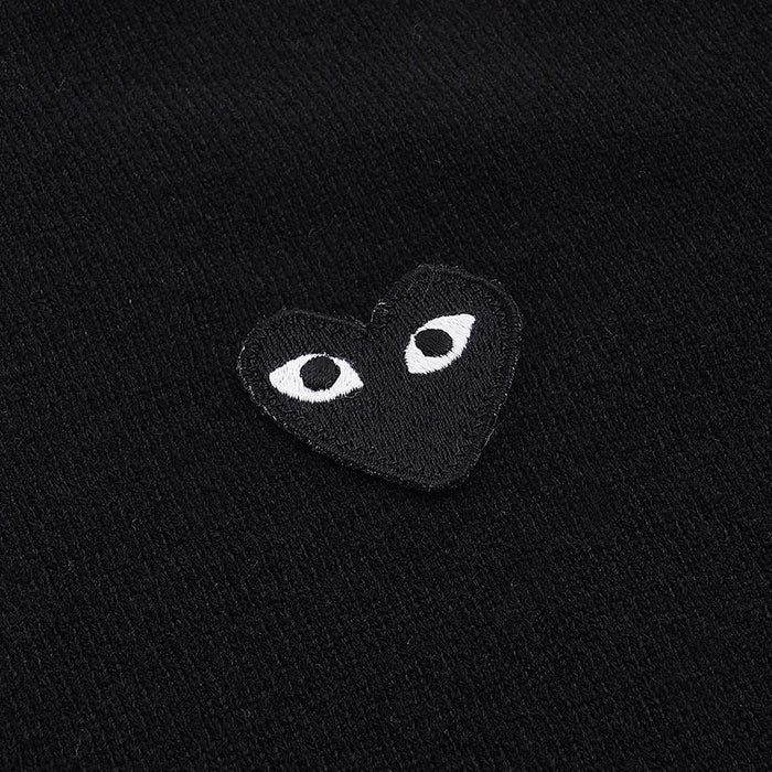 Comme des Garcons Unisex Black Heart Patch Cardigan Black Knit
