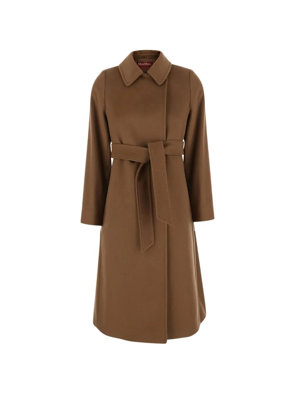 Max Mara Wool Blend Belted Long Coat