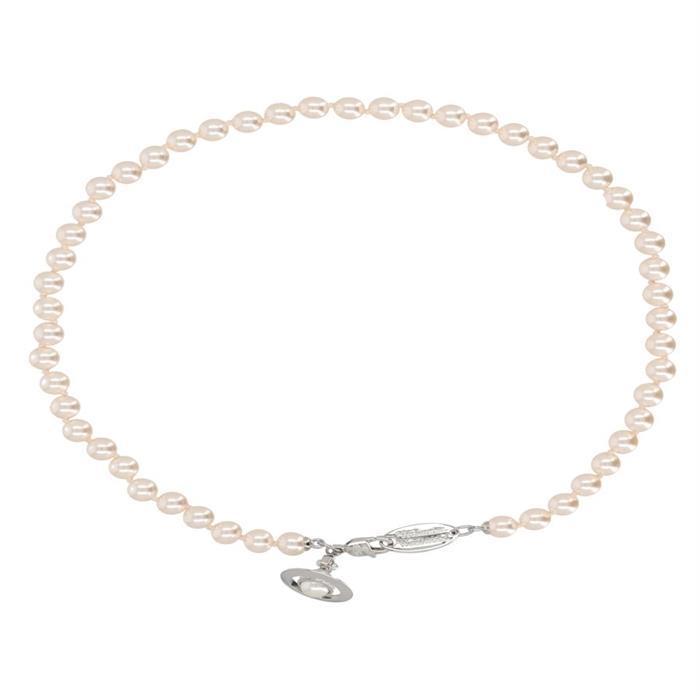 Vivienne Westwood Metal Orb Simonetta Pearl Necklace