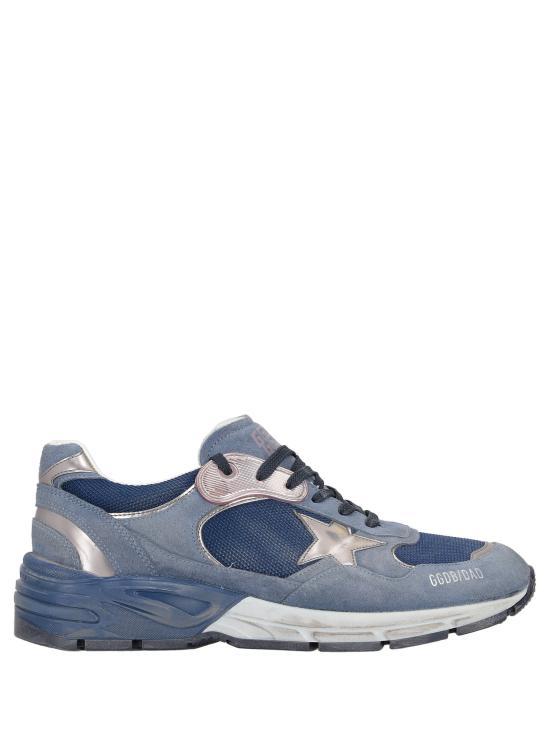 GOLDEN GOOSE Blue Denim Grey Low-Top Sneakers for Men