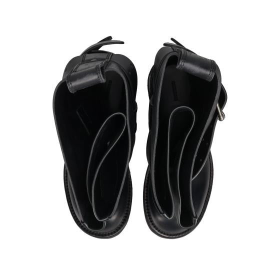BALENCIAGA Black Leather Lace-Up Combat Boots for Me 833592 WBEQ1 1000 BLACK DOM