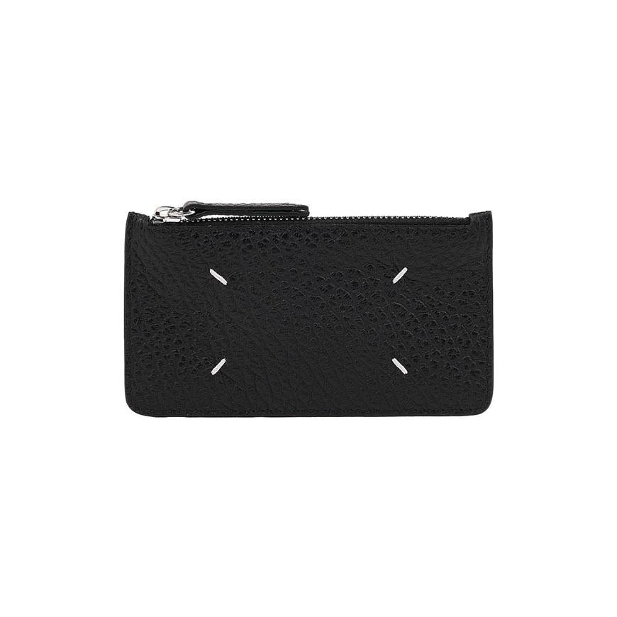 Maison Margiela Unisex Four-Stitch Leather Card Holder Black