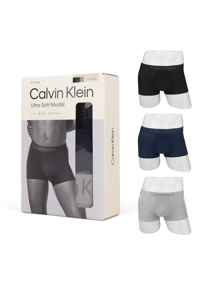 Calvin Klein Men’s Modal Trunks 3-Pack Underwear Set NB4192 401