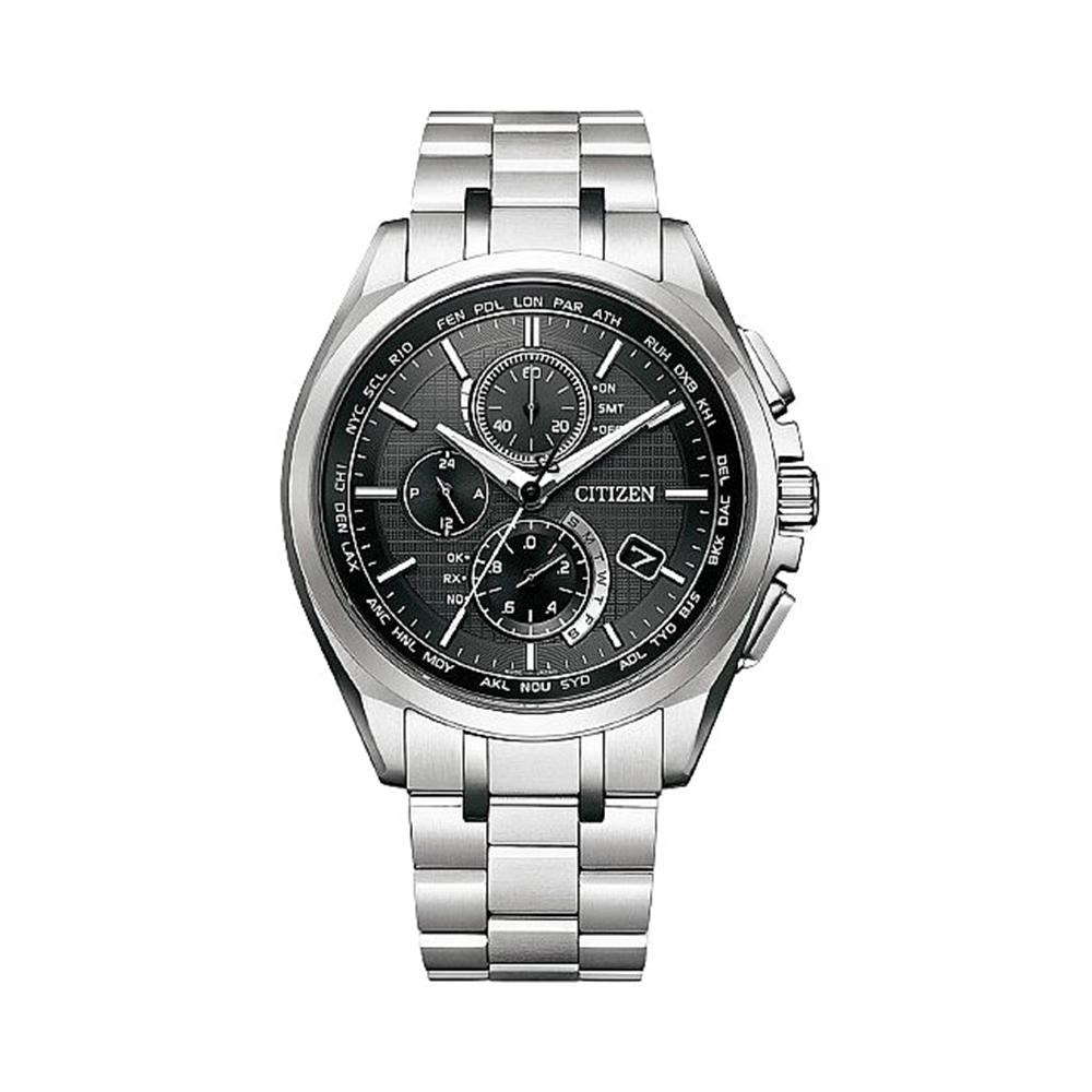CITIZEN Attesa Eco-Drive Titanium Silver Black Men's Metal Watch AT8040 57E