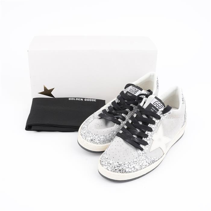 GOLDEN GOOSE Ball Star Low-Top Sneakers White Red Leather