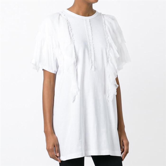 N˚21 Women’s Lace Trim Long T-Shirt White